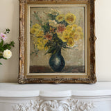 Large Impressionist Style Floral Oil Painting