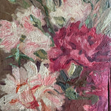 Antique Oil Painting ~ Pink Peonies