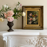 Pair of Vintage Floral Oil Paintings | Dutch Master Style Still Life in Gold Frames
