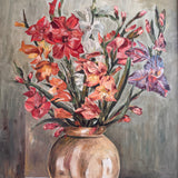 Large Vintage Floral Still Life Oil Painting