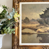 Antique Landscape Oil Painting in Gilt Frame