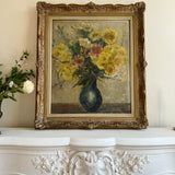 Large Impressionist Style Floral Oil Painting