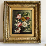 Pair of Vintage Floral Oil Paintings | Dutch Master Style Still Life in Gold Frames