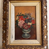 Antique Floral Still Life in Ornate Gilt Frame