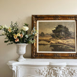 Antique Landscape Oil Painting in Gilt Frame