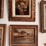 Antique Floral Still Life with Butterfly in Ornate Gilt Frame (1 of 2)