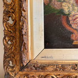 Antique Floral Still Life with Butterfly in Ornate Gilt Frame (1 of 2)