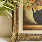 Antique Autumn Floral Oil Painting