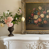 Large Dark Floral Antique Oil Painting