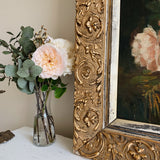 Vintage Peach Roses Oil Painting