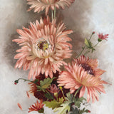 Antique Edwardian Floral Oil Painting 1907