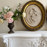 Pair of Vintage Oval Cherub Reliefs in Gilt Frame