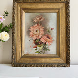 Antique Edwardian Floral Oil Painting 1907