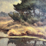 Antique Landscape Oil Painting in Gilt Frame