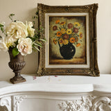 Antique Autumn Floral Oil Painting
