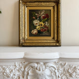 Pair of Vintage Floral Oil Paintings | Dutch Master Style Still Life in Gold Frames