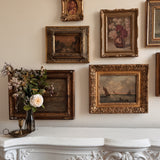 Antique Oil Painting ~ Pink Peonies