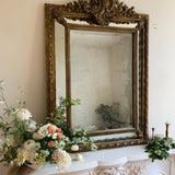Large Antique French Cushion Mirror