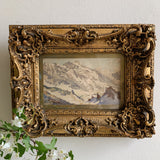 Framed Watercolour of French Alps by Henry Cuenot (1863 - 1937)