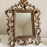 Antique Ornate Brass Mirror/ Photo Frames