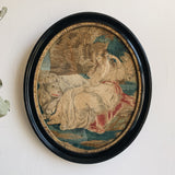 Antique Oval Framed Tapestry