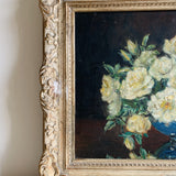 Cream Roses Still Life Oil Painting