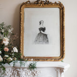 Contemporary 19th Century Framed Print of Empress Eugenie in Original Plaster Frame